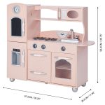 Little Chef Westchester Retro Wooden Play Kitchen, Pink - Image 8